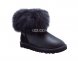 Mini Fox Fur Metallic Black