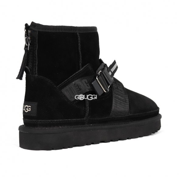 Men`s UGG Classic Ultra Mini Hybrid Strap Short Boots Black