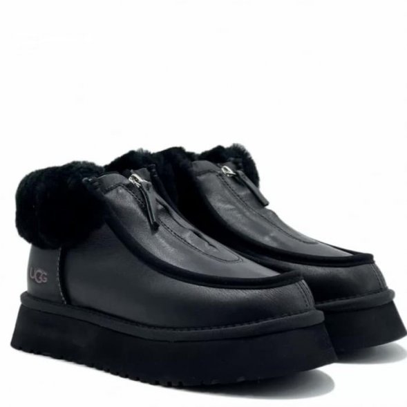 Ugg Funkette Platform Leather - Black - черный, 36, кожа