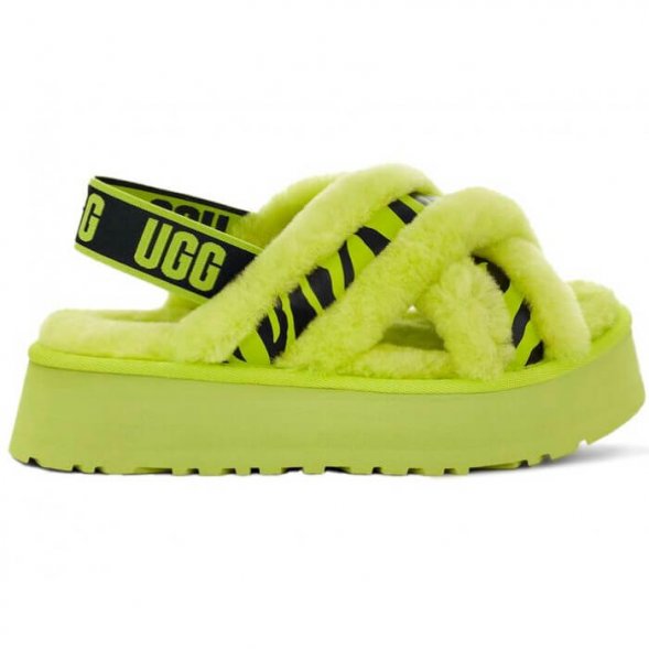 Женские сандалии Ugg Disco Cross Slide Animalia - Key Lime