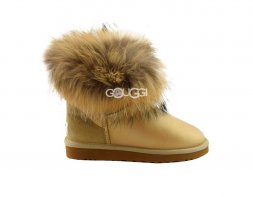 Mini Fox Fur Metallic Gold