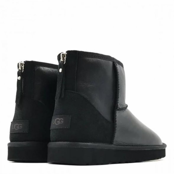 Мужские мини угги на молнии Ugg Classic Mini Men's ZIP Metallic - Black