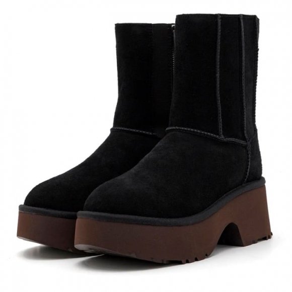Женские ботинки на платформе Ugg Classic Twin Seam New Heights - Black