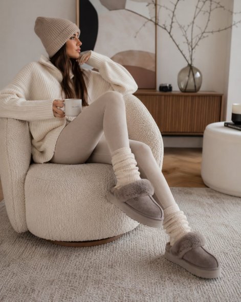 UGG DISQUETTE - Grey - серый, 35, Натуральная овчина