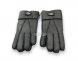 меховые перчатки мужские Leather Black 1