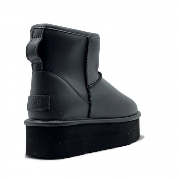 Ugg Mini Platform Boot - Ultra Matte Black - черный, 35, кожа
