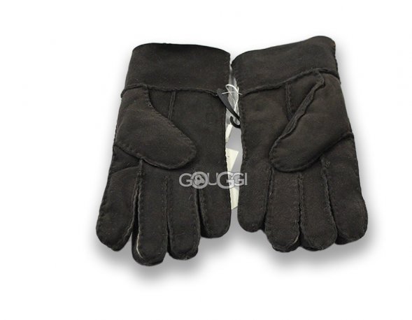 Меховые перчатки мужские Suede Black