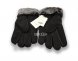 Меховые перчатки мужские Suede Black