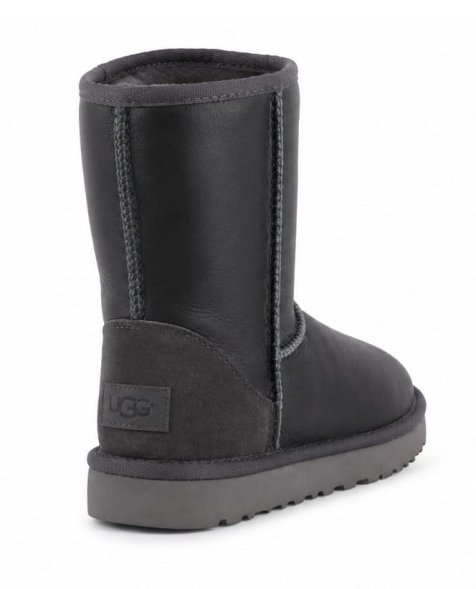Женские обливные короткие угги Ugg Classic Short Metallic Grey