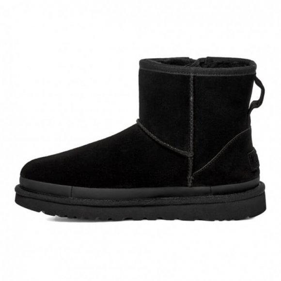 Женские мини угги на молнии Ugg Mini Zipper Tape Logo - Black Женские мини угги на молнии Ugg Mini Zipper Tape Logo - Black