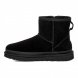 Женские мини угги на молнии Ugg Mini Zipper Tape Logo - Black