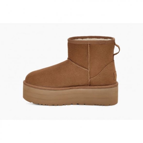 Женские мини угги на платформе Ugg Mini Platform Boot - Chestnut