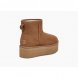 Женские мини угги на платформе Ugg Mini Platform Boot - Chestnut