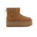 Женские мини угги на платформе Ugg Mini Platform Boot - Chestnut