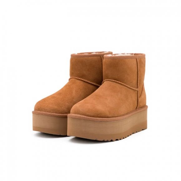 Женские мини угги на платформе Ugg Mini Platform Boot - Chestnut Женские мини угги на платформе Ugg Mini Platform Boot - Chestnut