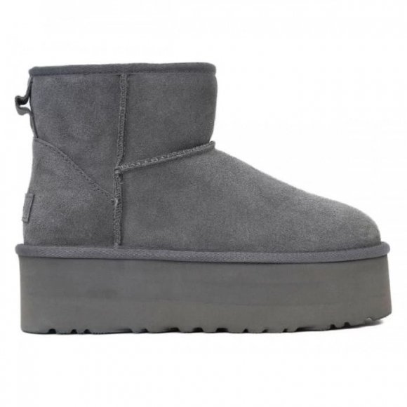 Женские мини угги на платформе Ugg Mini Platform Boot - Grey