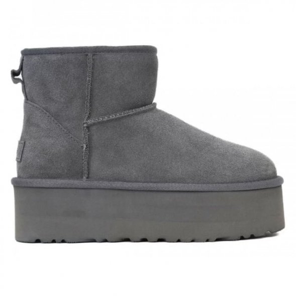 Женские мини угги на платформе Ugg Mini Platform Boot - Grey
