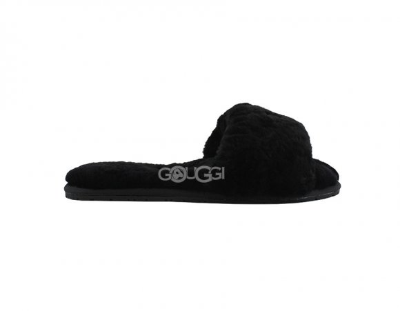 Fluff Slide Slippers Black - 38
