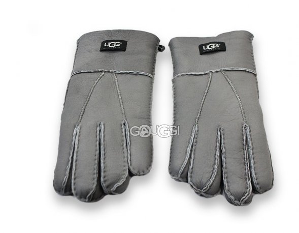 Меховые перчатки мужские Suede Dark Grey