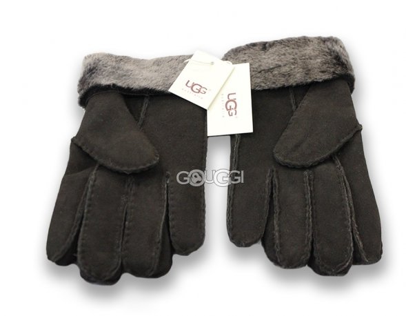 Меховые перчатки мужские UGG Grey Leather