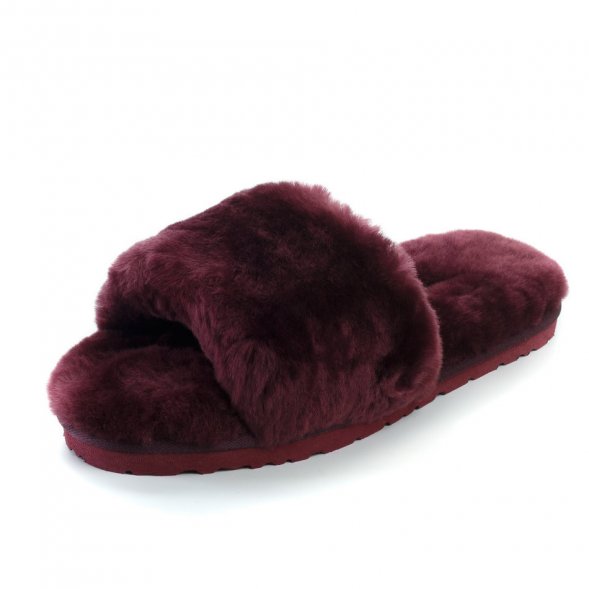Fluff Slide Slippers Dark Purple - 39