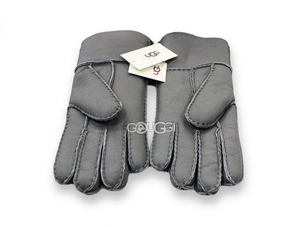 Мужские меховые перчатки Leather Capuccinno - 10038