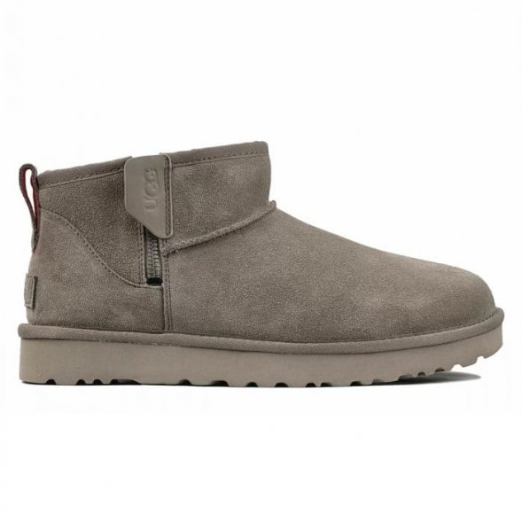 Ugg Ultra Mini Zip Boot - Smoke Plume - Smoke, 41, Замша