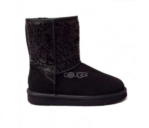 Classic Short Sparkle Graffiti Black