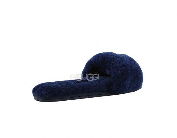 Fluff Slide Slippers Navy - 38