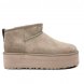 Женские ультра мини угги на платформе UGG Classic Ultra Mini Platform Smoke Plume