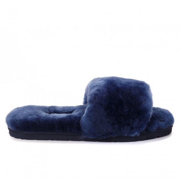 Fluff Slide Slippers Navy Blue - 36