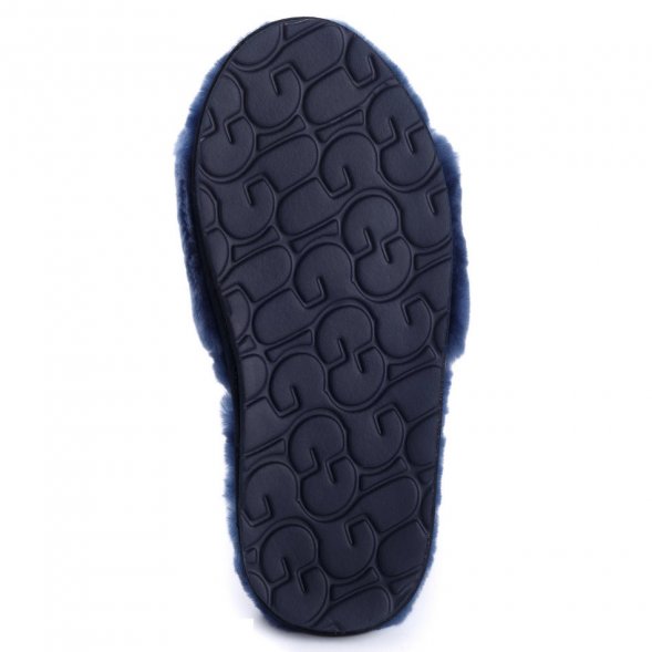 Fluff Slide Slippers Navy Blue - 38