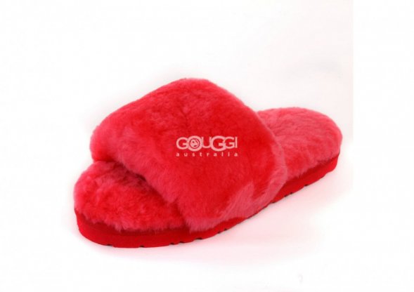 Fluff Slide Slippers Red - 37