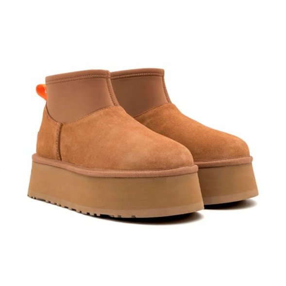 Женские вязаные мини угги UGG Classic Mini Dipper Chestnut