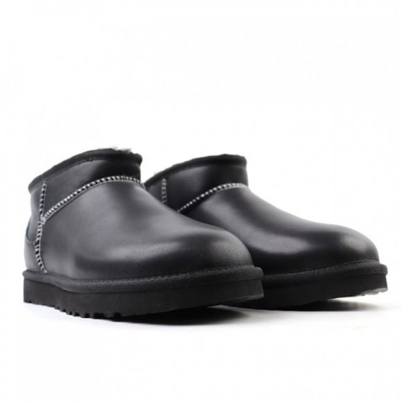 Женские ультра мини угги UGG Classic Ultra Mini LTHR Regen - Black