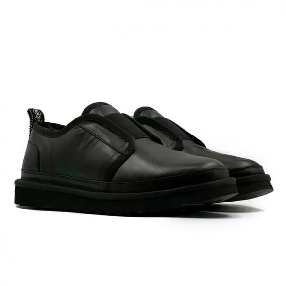 Ugg Mens Slippers Flex Leather - Black - черный, 48, кожа