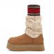 Женские вязаные угги на платформе Ugg Classic Sweater Letter Chestnut
