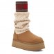 Женские вязаные угги на платформе Ugg Classic Sweater Letter Chestnut