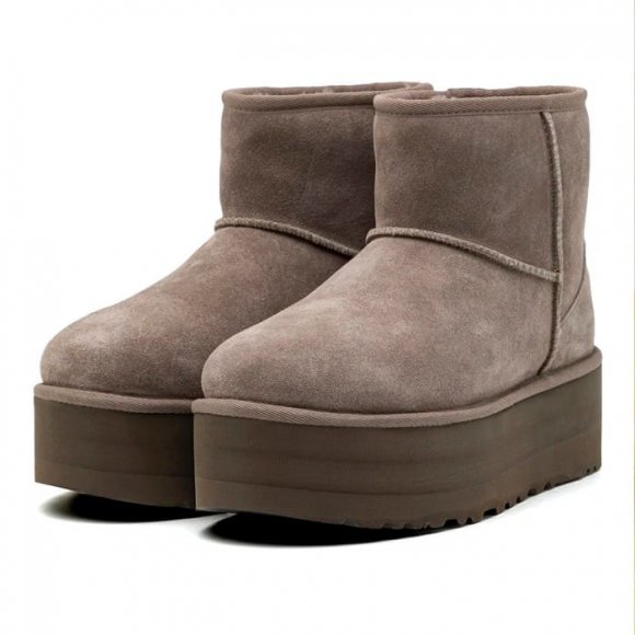 Женские мини угги на платформе Ugg Mini Platform Boot - Smoke Plume
