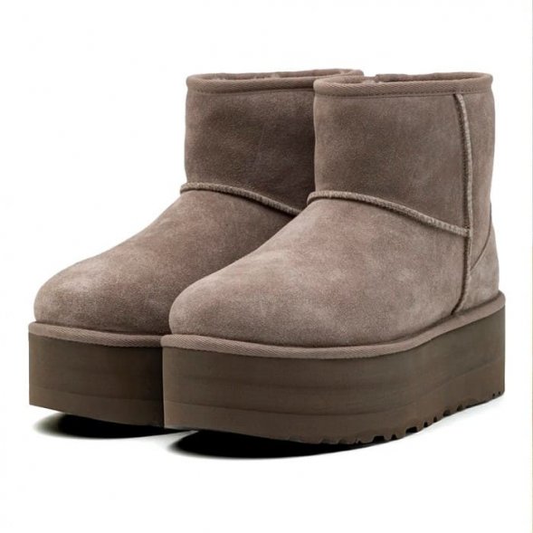 Женские мини угги на платформе Ugg Mini Platform Boot - Smoke Plume