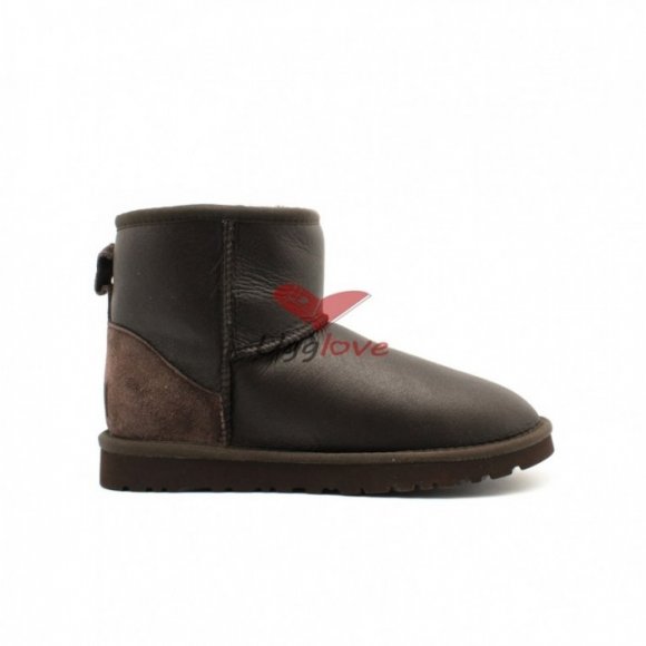 Мужские обливные мини угги Ugg Classic Mini Men's Metallic - Chocolate