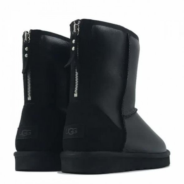 Мужские короткие угги на молнии Ugg Classic Short Men's ZIP Metallic - Black
