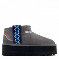 Ugg Classic Ultra Mini Braid Platform Grey
