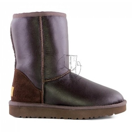 Мужские обливные короткие угги Ugg Classic Short Men's Metallic - Chocolate