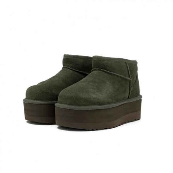 Женские ультра мини угги на платформе Ugg Ultra Mini Platform Boot - Forest Night