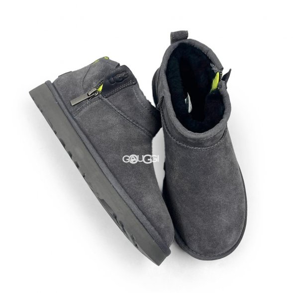 Ugg Women's Ultra Mini Grey Zip - 39