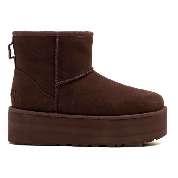 Женские мини угги на платформе Ugg Mini Platform Boot - Burnt Cedar