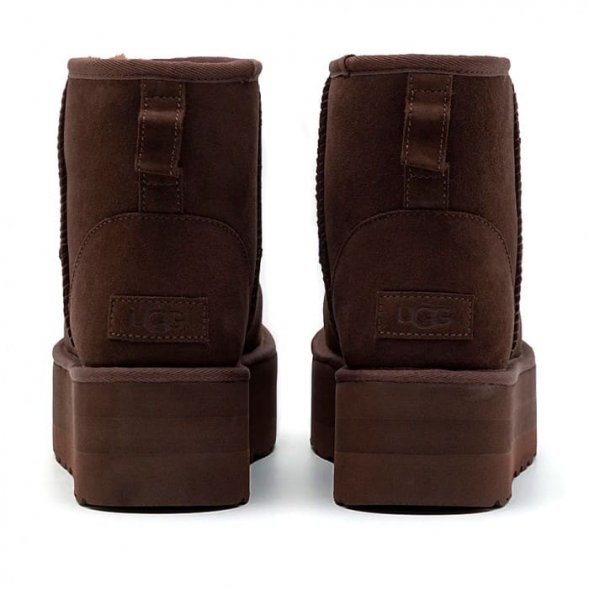 Женские мини угги на платформе Ugg Mini Platform Boot - Burnt Cedar