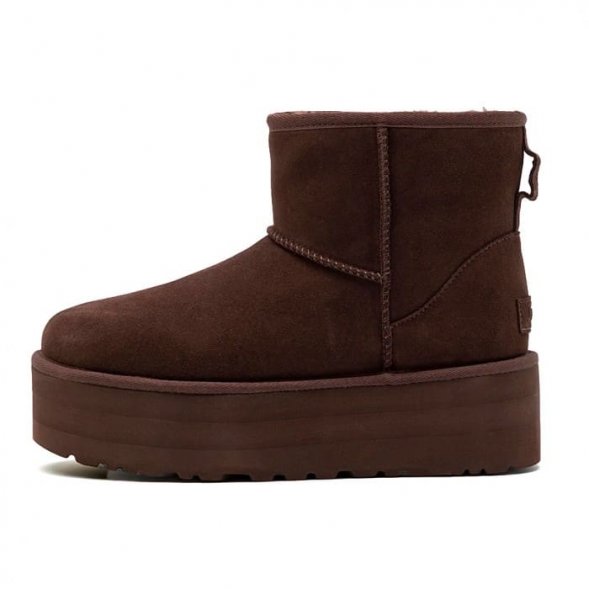 Женские мини угги на платформе Ugg Mini Platform Boot - Burnt Cedar