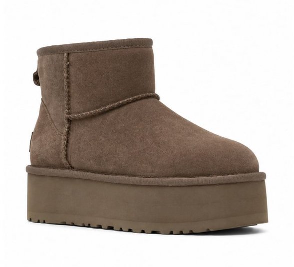 Женские мини угги на платформе Ugg Mini Platform Boot - Cappuccino